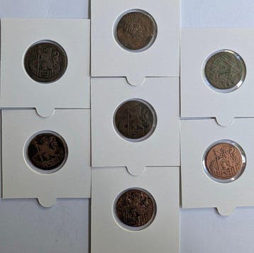 Nederland, Holland 1 Duit 7x 1702-1780 (Zonder minimumprijs)