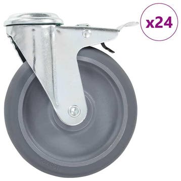 vidaXL 24 st Zwenkwielen met boutgaten 125 mm, Verzenden