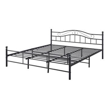 Metalen bedframe Florenz incl. bedbodem 180x200 cm zwart, Verzenden, Nieuw