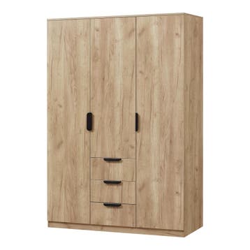 Kledingkast Eiselfing 176x120x52 cm met 4 vakken en 3 lades, Verzenden, Nieuw