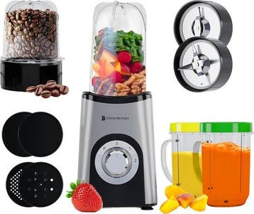 2dekans | KitchenBrothers Smoothie Blender – Incl. 4 Bekers, Ophalen of Verzenden, Gebruikt