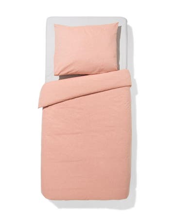 HEMA Dekbedovertrek 140x200/220cm chambray oranjerood, Verzenden, Nieuw