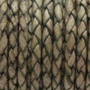 1 x Rol DQ leerkoord rond 4mm gevlochten Natural Olive pe..., Ophalen of Verzenden, Nieuw, Draad