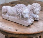 sculptuur, Coppia leoni - 20 cm - Paartje leeuwen Canova -