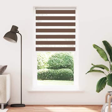 vidaXL Zebra rolgordijn 110x230 cm stofbreedte 105,9cm, Verzenden, Nieuw, Bruin
