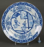 Kangxi (1662-1722) - Bord - Two Dancing Ladies in a