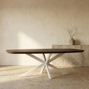 Deens ovale eettafel Madison Bruin Poot Zand Mangohout 280, Ophalen of Verzenden, Nieuw