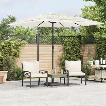 vidaXL Parasol met stalen paal 248x248x248 cm wit, Verzenden, Nieuw, 2 tot 3 meter