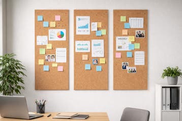 Kurk prikbord - Zachtboard - 90 x 120 cm - Actie - 3 delen, Huis en Inrichting, Woonaccessoires | Memoborden, Ophalen of Verzenden