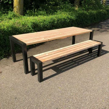 Tuintafel Stalen N Poot, Eettafel, Nieuw, Ophalen of Verzenden, Tuinset