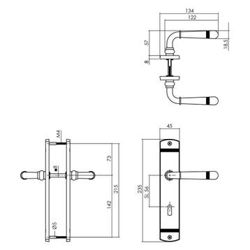 Intersteel Deurkruk Helena op langschild sleutelgat 56mm -, Verzenden, Nieuw