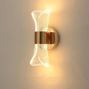 Gouden LED Wandlamp 12W Met 3 Lichtkleuren, Verzenden, Nieuw