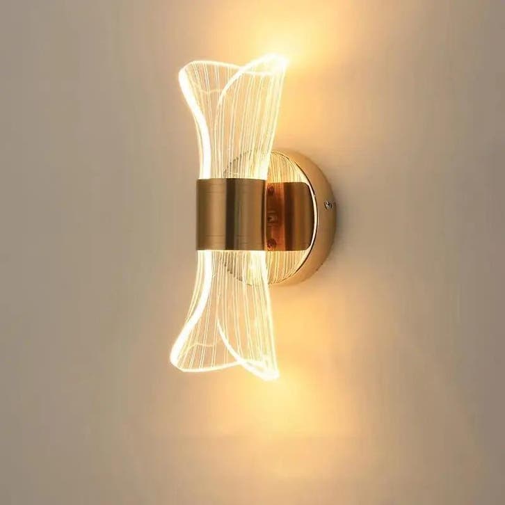 Gouden LED Wandlamp 12W Met 3 Lichtkleuren, Huis en Inrichting, Lampen | Wandlampen, Nieuw, Verzenden