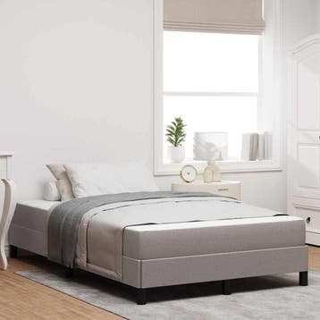vidaXL Boxspringbed Taupe 120 x 190 cm Stof, Verzenden, Nieuw, Twijfelaar, Stof