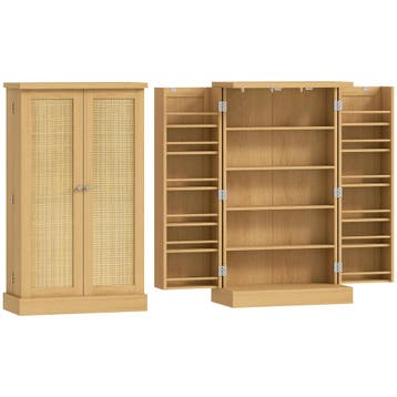 104 Cm Rotan Keukenkast Met 5-laags Plank, 12 Kruidenvakken, Verzenden, Nieuw