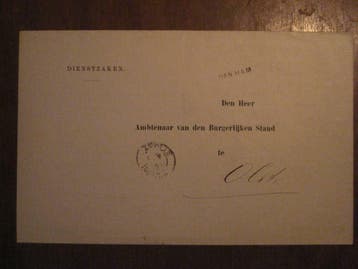 Burgemeestersbrief met langstempel "Den Ham", Ophalen of Verzenden