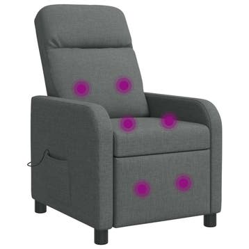 vidaXL Massage Recliner Donkergrijs Stof, Verzenden, Nieuw