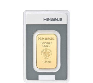 1 Troy Ounce - Goud .999 - Heraeus - Verzegeld en met