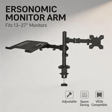 Ergonomische Monitorarm & Laptopstandaard voor Bureau - Vers, Computers en Software, Verzenden, Nieuw