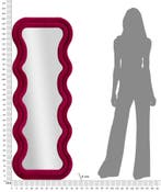 WANDSPIEGEL EMILY VELVET FUCHSIA CM 60X6X160 ( AFMETING, Ophalen of Verzenden, Nieuw