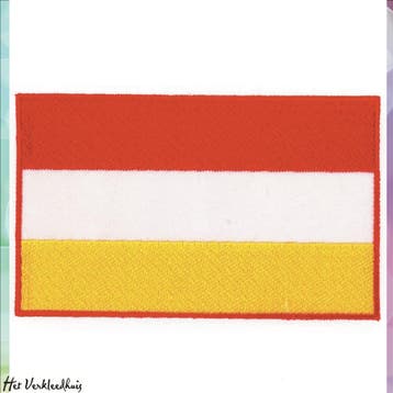 Applicatie Vlag Oeteldonk Rood/Wit/Geel, Verzenden, Nieuw