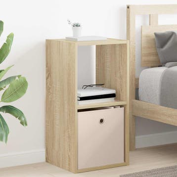 vidaXL Nachtkastje Sonoma Eiken 35 x 32 x 68,5 cm Bewerkt, Minder dan 45 cm, Verzenden, Nieuw, 55 tot 70 cm