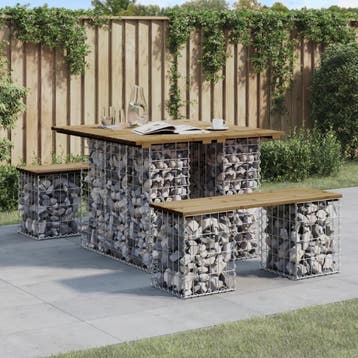 vidaXL Tuintafel schanskorfontwerp 100x102x72 cm, Verzenden, Nieuw