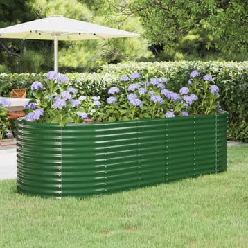 vidaXL Plantenbak 249x100x68 cm gegalvaniseerd staal groen, 100 cm of meer, Verzenden, Nieuw, Metaal