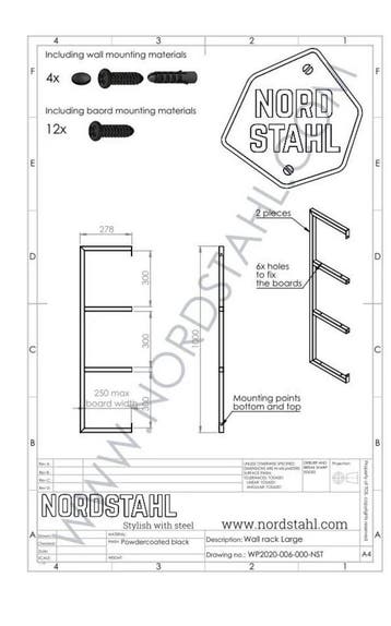 Functioneel Industrieel wandrek zwart maat Large, Verzenden, Nieuw
