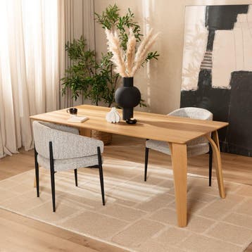 50% Korting: Eettafel Flint naturel eiken 240 x 100 cm, Huis en Inrichting, Ophalen, Eikenhout, Scandinavisch, Zo goed als nieuw