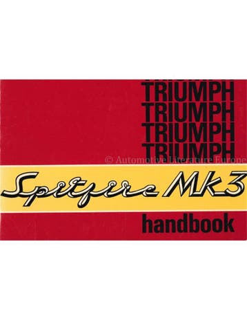 1968 TRIUMPH SPITFIRE MK3 INSTRUCTIEBOEKJE ENGELS