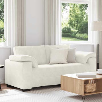 vidaXL Loveseat Sofa Crème 180x77x82 cm Fluweel, Verzenden, Nieuw, Stof