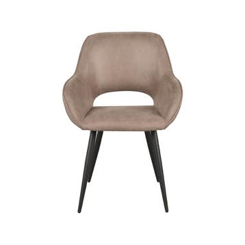 Stoel Fer | Taupe | Micro Suede | Zwart Metalen Frame | 2, Verzenden, Nieuw in verpakking