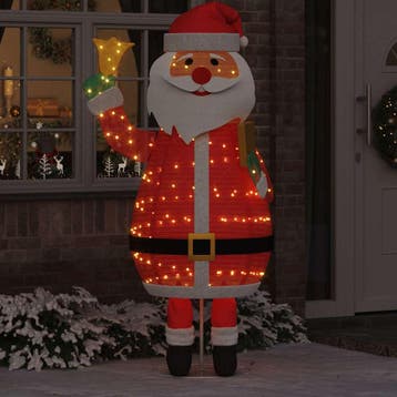 vidaXL Kerstman 200 LEDs Warmwit 100 x 180 cm Stof, Verzenden, Nieuw
