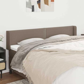 vidaXL Hoofdbord met randen 183x16x78/88 cm stof taupe, Huis en Inrichting, Slaapkamer | Bedden, Verzenden, Nieuw, Stof
