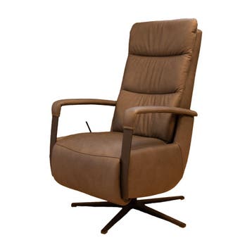Relax fauteuil Liro in vol leder, nu met 25% showroomkorting, Minder dan 75 cm, Nieuw, Ophalen of Verzenden, Leer