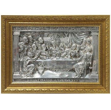 Religieuze lijst - Het Laatste Avondmaal - 58 cm - Metaal,