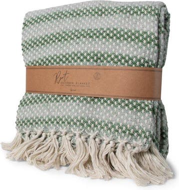 JENS Living Indoor - Plaid - Deken - RPET - Groen - 130 x, Huis en Inrichting, Woonaccessoires | Plaids en Woondekens, Verzenden