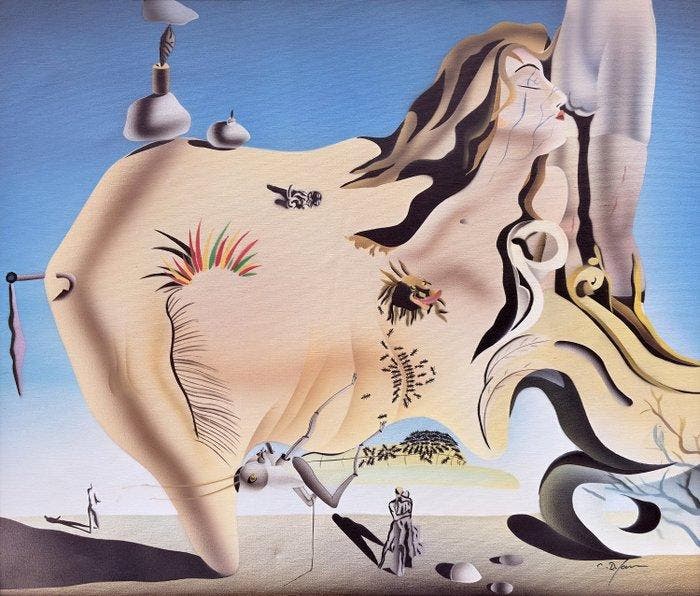 Carlos Daniel Sam (1960) - El gran masturbador (según, Antiek en Kunst, Kunst | Schilderijen | Modern