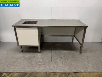 RVS Spoeltafel Tafel 200 x 80 x 90,5 cm Horeca, Ophalen of Verzenden, Gebruikt