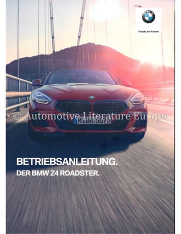 2019 BMW Z4 ROADSTER INSTRUCTIEBOEKJE DUITS