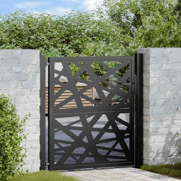 vidaXL Poort met lichtontwerp 100x100 cm staal zwart, Tuin en Terras, Tuinpoorten, Verzenden, Nieuw