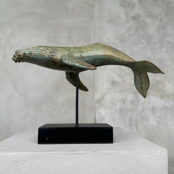 sculptuur, NO RESERVE PRICE - Blue Whale Sculpture - 18 cm -, Antiek en Kunst