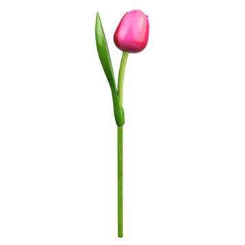Houten tulp op steel 34 cm Pink red, Ophalen of Verzenden, Nieuw