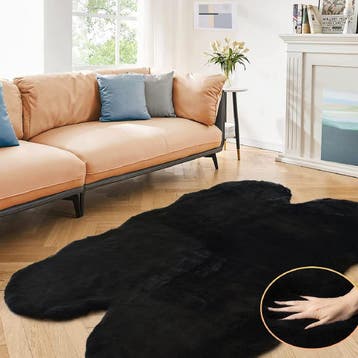 Tapijt 120x180cm zwart pluizig | retourdeal 34% korting, 100 tot 150 cm, Zwart, Ophalen of Verzenden, Zo goed als nieuw