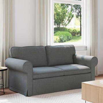 vidaXL Bank Donkergrijs 175 x 82 x 80 cm Stof, Huis en Inrichting, Banken | Bankstellen, Verzenden, Nieuw, Stof, Minder dan 150 cm