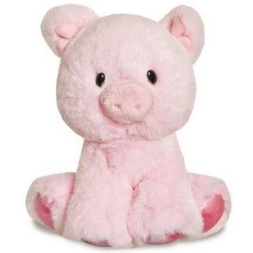 Aurora knuffel varken - pluche - lichtroze - 20 cm, Verzenden, Nieuw