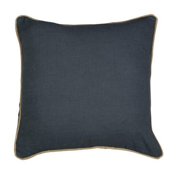 kussen donkergrijs met jute bies 45x45cm*, Verzenden, Nieuw