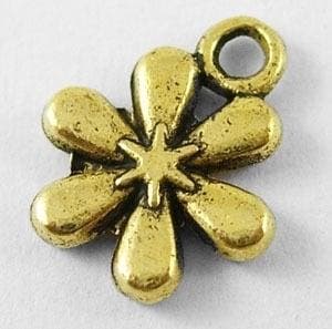 10 stuks tibetaans zilveren bedeltje bloem 13x11mm zilver..., Ophalen of Verzenden, Nieuw, Bedel
