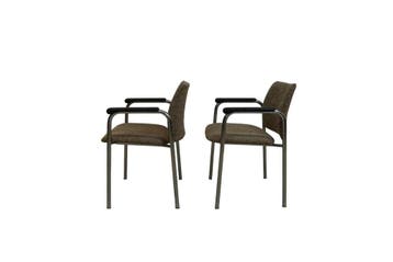 Set van 2 vintage buisframe armstoelen – retro fauteuils met, Ophalen of Verzenden, Nieuw